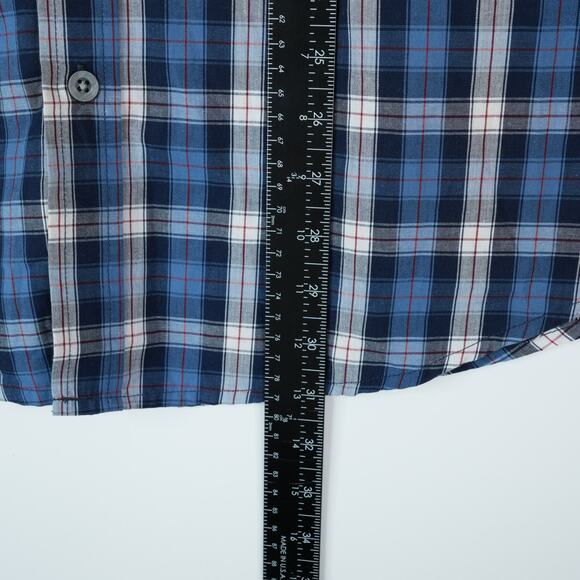 Wolverine Shirt Mens Large Blue Plaid Long Sleeve Button Down Cotton Blend - Picture 9 of 10